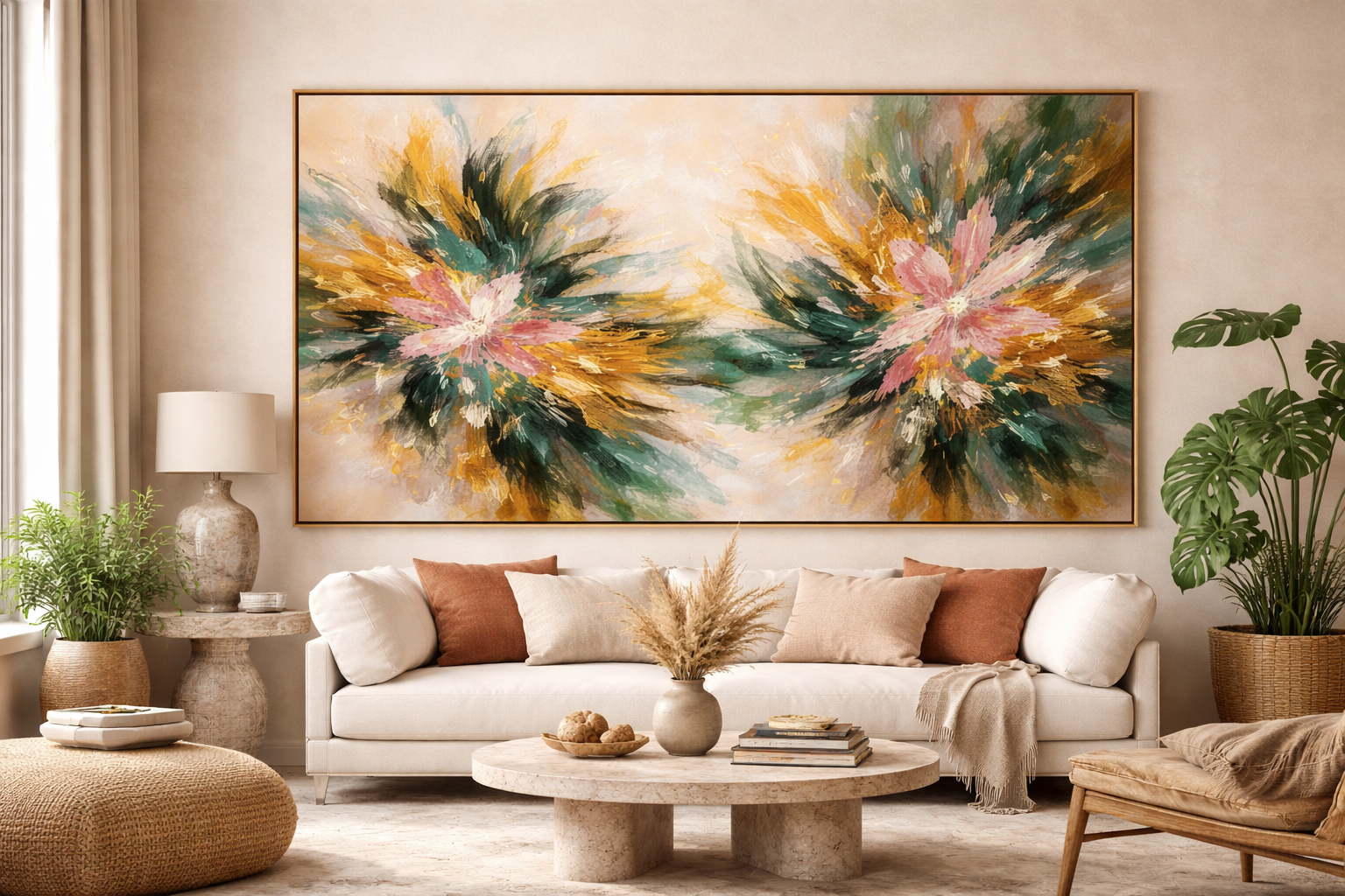 Museum quality fine art print in contemporary living room